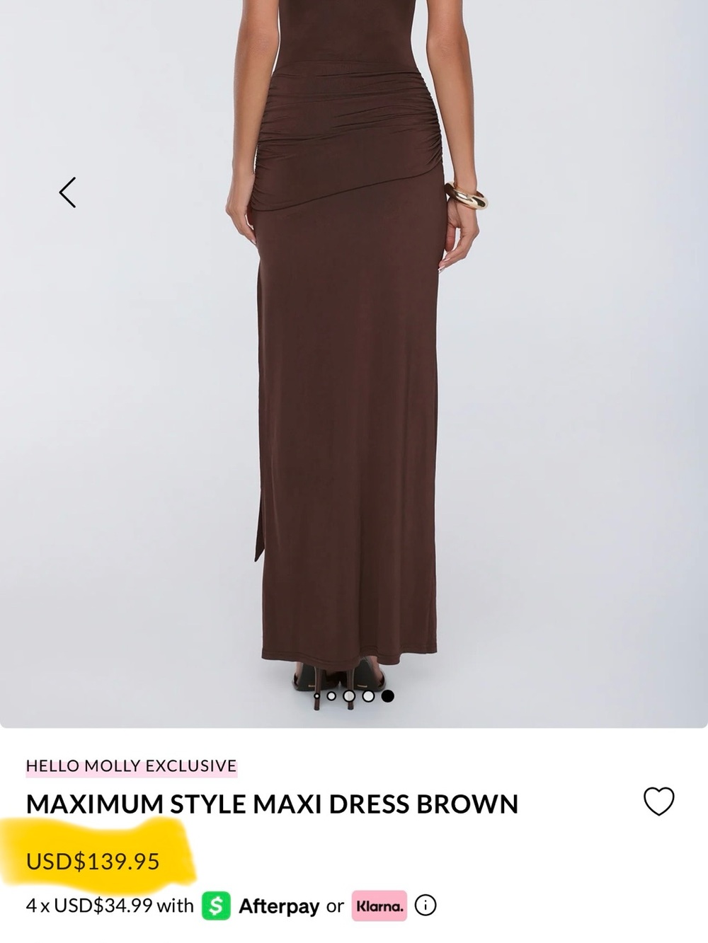 Hello Molly MAXIMUM STYLE MAXI DRESS BROWN - Picture 5 of 13